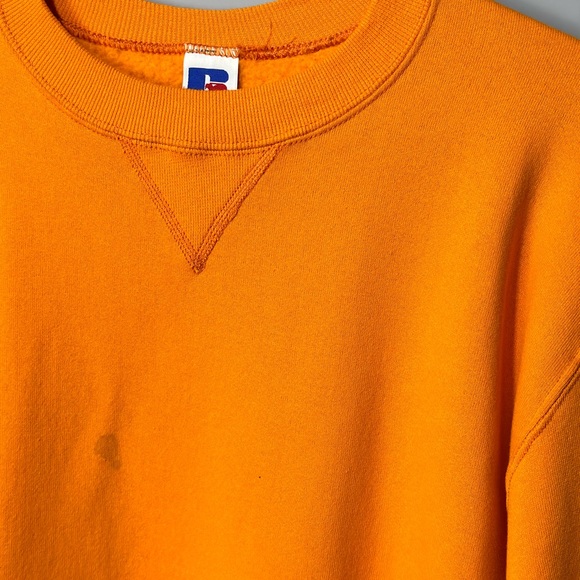 Vintage 90’s Russell Athletic Sweatshirt Men’s Size Small Solid Bright Orange - Picture 11 of 11